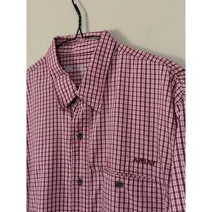 Ariat Tek Heat Series Men's Button Up Short Sleeve Shirt Large Tall LT RED PLAID